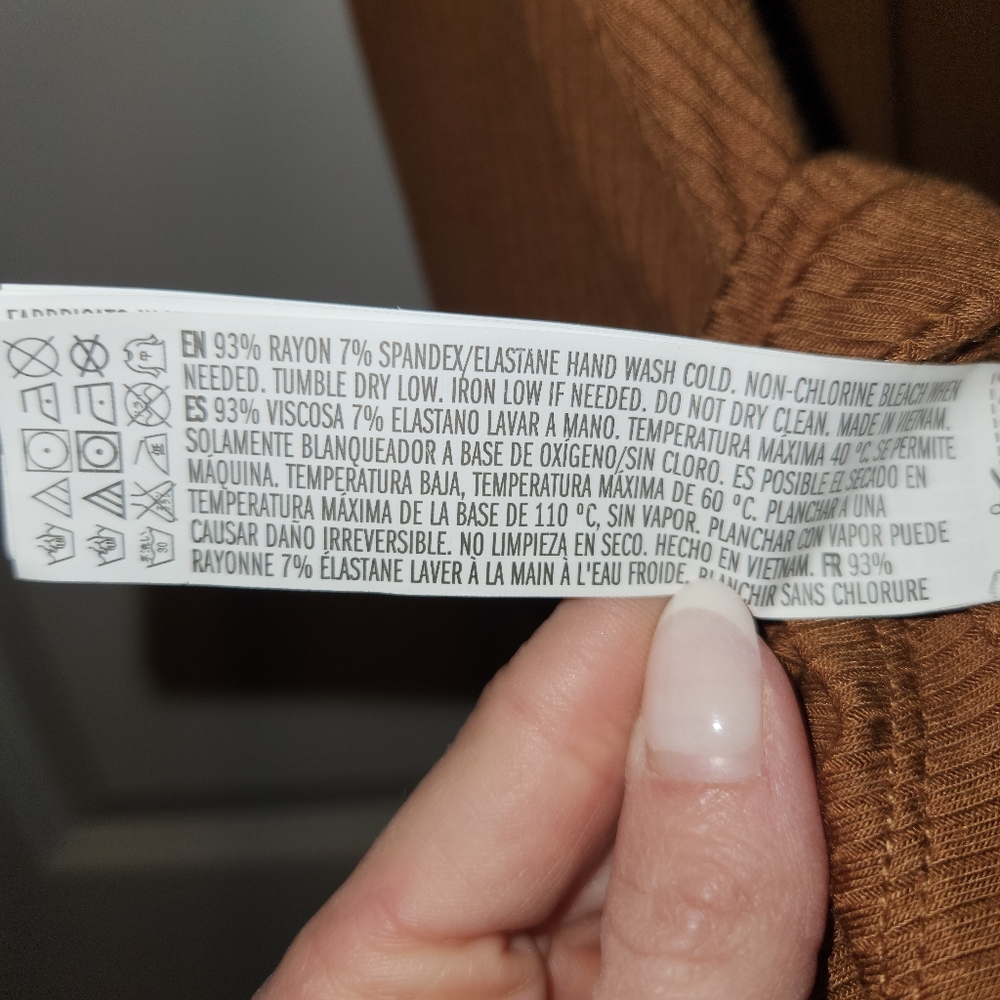 Camel Color Ribbed Dress - Picture 4 of 4